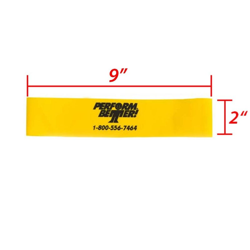 Perform Better Mini Band Resistance Loop Exercise Bands, Light/Yellow, 10-Pack - Image 2